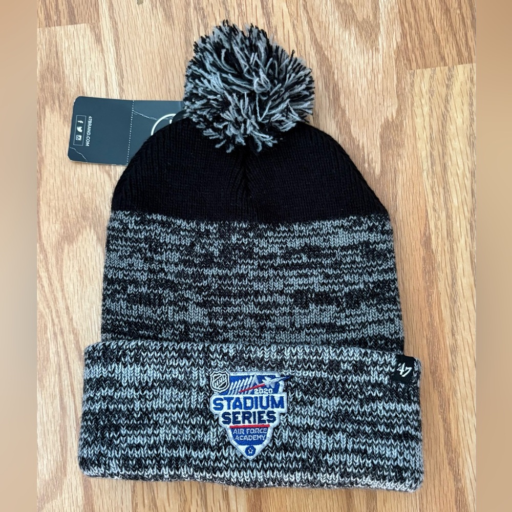 47 Brand Black and Gray Knit Beanie